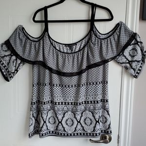 Black and white blouse